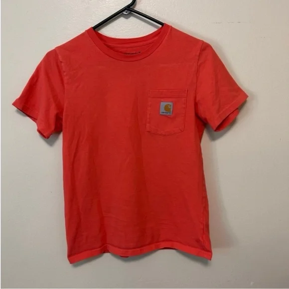 Carhartt Vibrant Coral Colored Tee with Pocket - Picture 3 of 6